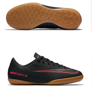 Детские Nike Mercurial Vapor XI IC (черно-розовые,831947-006)